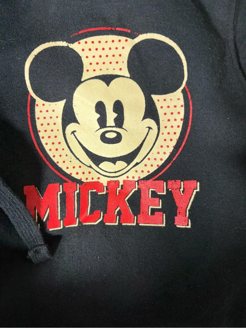 Disney Black Hoodie with Red and Cream Graphic